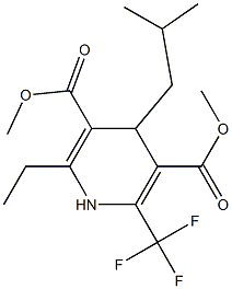 1,4-Dihydro-2-ethyl-4-isobutyl-6-trifluoromethylpyridine-3,5-dicarboxylic acid dimethyl ester Struktur