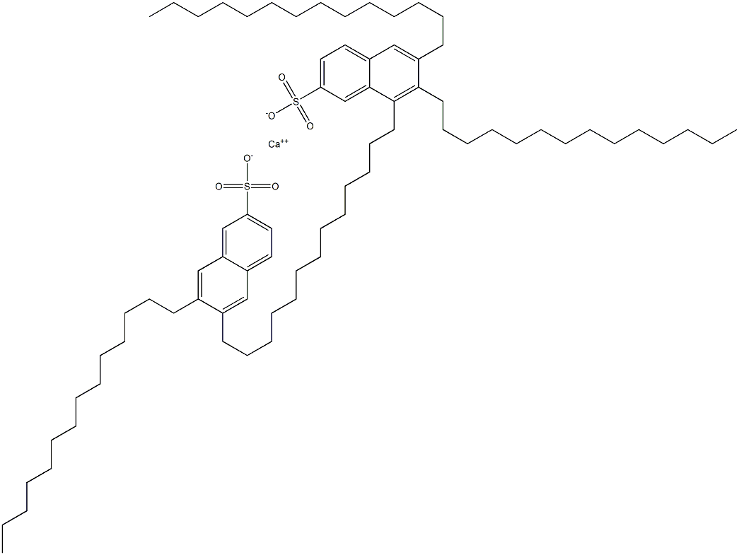 Bis(6,7-ditetradecyl-2-naphthalenesulfonic acid)calcium salt Struktur