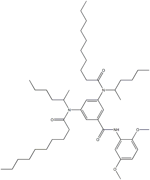 3,5-Bis(2-hexyldecanoylamino)-2',5'-dimethoxybenzanilide Struktur