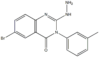 2-Hydrazino-3-(3-methylphenyl)-6-bromoquinazolin-4(3H)-one Struktur