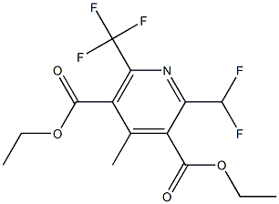 2-Difluoromethyl-6-(trifluoromethyl)-4-methylpyridine-3,5-dicarboxylic acid diethyl ester Struktur