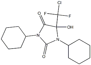 5-Hydroxy-5-(chlorodifluoromethyl)-1,3-dicyclohexyl-1H-imidazole-2,4(3H,5H)-dione Struktur