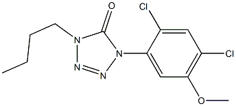 1-(2,4-Dichloro-5-methoxyphenyl)-4-butyl-1H-tetrazol-5(4H)-one Struktur