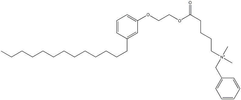 N,N-Dimethyl-N-benzyl-N-[4-[[2-(3-tridecylphenyloxy)ethyl]oxycarbonyl]butyl]aminium Struktur