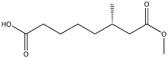 [S,(-)]-3-Methylsuberic acid hydrogen 1-methyl ester Struktur