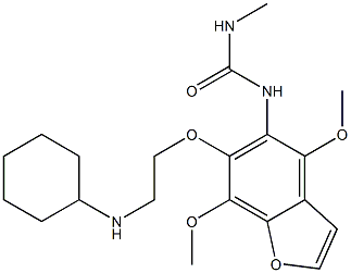 1-[4,7-Dimethoxy-6-[2-(cyclohexylamino)ethoxy]benzofuran-5-yl]-3-methylurea Struktur