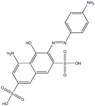 5-Amino-3-(p-aminophenylazo)-4-hydroxy-2,7-naphthalenedisulfonic acid Struktur