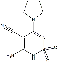 3-Amino-4-cyano-5-(pyrrolidin-1-yl)-2H-1,2,6-thiadiazine 1,1-dioxide Struktur