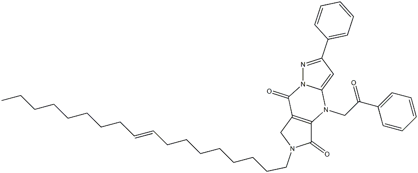 6,7-Dihydro-6-(9-octadecenyl)-4-(2-oxo-2-phenylethyl)-2-phenyl-4H-1,4,6,8a-tetraaza-s-indacene-5,8-dione Struktur