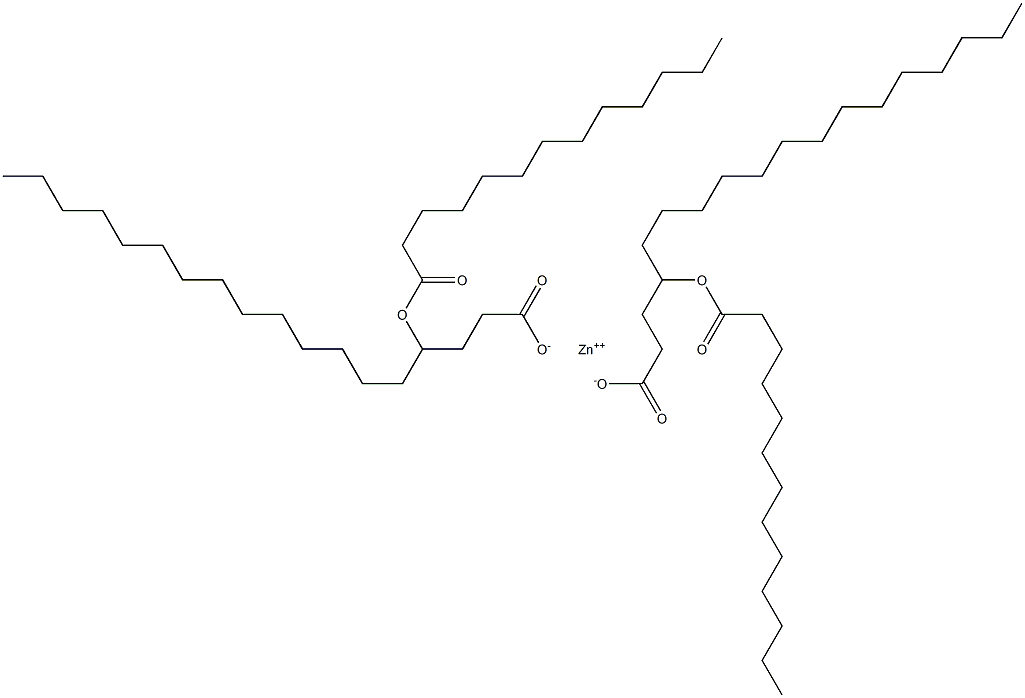 Bis(4-tridecanoyloxyoctadecanoic acid)zinc salt Struktur