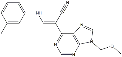 9-(Methoxymethyl)-6-[(Z)-2-(3-methylphenylamino)-1-cyanoethenyl]-9H-purine Struktur