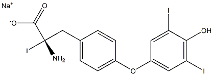 (S)-2-Amino-3-[4-(4-hydroxy-3,5-diiodophenoxy)phenyl]-2-iodopropanoic acid sodium salt Struktur