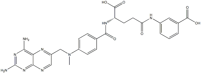 (S)-2-[4-[N-(2,4-Diaminopteridin-6-ylmethyl)(methyl)amino]benzoylamino]-5-(3-carboxyphenylamino)-5-oxovaleric acid Struktur