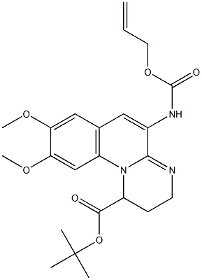 5-(Allyloxycarbonyl)amino-2,3-dihydro-8,9-bismethoxy-1H-pyrimido[1,2-a]quinoline-1-carboxylic acid tert-butyl ester Struktur