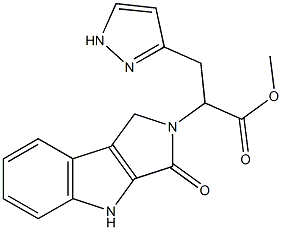 3-(1H-Pyrazol-3-yl)-2-[(1,2,3,4-tetrahydro-3-oxopyrrolo[3,4-b]indol)-2-yl]propionic acid methyl ester Struktur