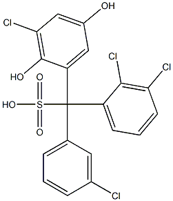 (3-Chlorophenyl)(2,3-dichlorophenyl)(3-chloro-2,5-dihydroxyphenyl)methanesulfonic acid Struktur