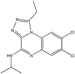 4-Isopropylamino-1-ethyl-7,8-dichloro[1,2,4]triazolo[4,3-a]quinoxaline Struktur