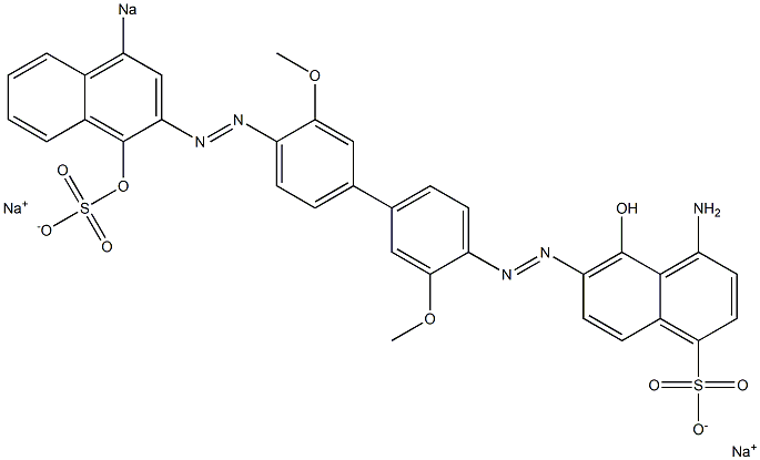 4-Amino-5-hydroxy-6-[[4'-[(1-hydroxy-4-sodiosulfo-2-naphthalenyl)azo]-3,3'-dimethoxy-1,1'-biphenyl-4-yl]azo]naphthalene-1-sulfonic acid sodium salt Struktur