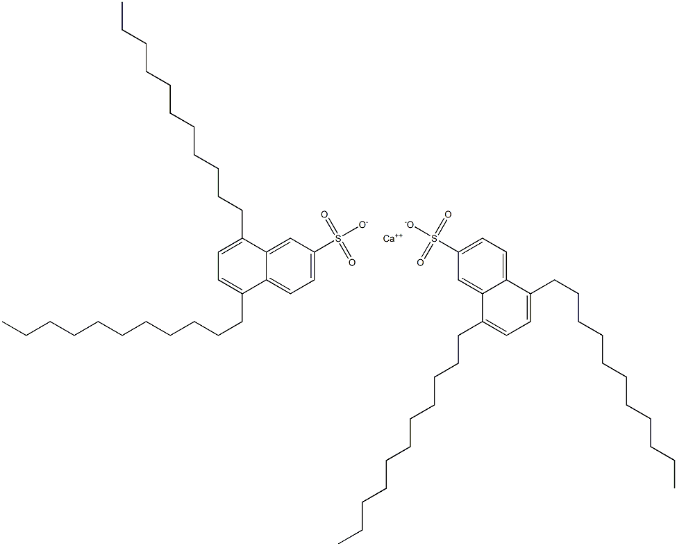 Bis(5,8-diundecyl-2-naphthalenesulfonic acid)calcium salt Struktur