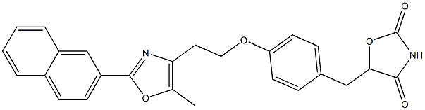 5-[4-[2-[5-Methyl-2-(2-naphthalenyl)-4-oxazolyl]ethoxy]benzyl]oxazolidine-2,4-dione Struktur