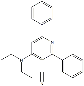 2-Phenyl-4-(diethylamino)-6-phenylpyridine-3-carbonitrile Struktur