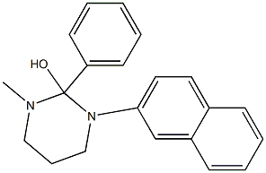 Hexahydro-1-methyl-2-phenyl-3-(2-naphtyl)pyrimidin-2-ol Struktur