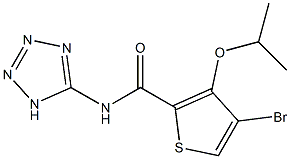 3-Isopropyloxy-4-bromo-N-(1H-tetrazol-5-yl)thiophene-2-carboxamide Struktur