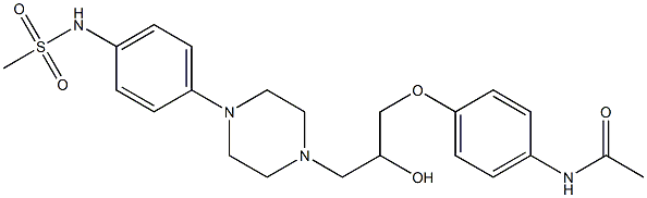 1-[4-[4-(Methylsulfonylamino)phenyl]-1-piperazinyl]-3-(4-acetylaminophenoxy)-2-propanol Struktur