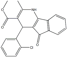 4,5-Dihydro-2-methyl-4-(2-chlorophenyl)-5-oxo-1H-indeno[1,2-b]pyridine-3-carboxylic acid methyl ester Struktur