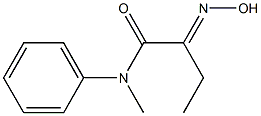 2-Hydroxyimino-N-methyl-N-phenylbutanamide Struktur