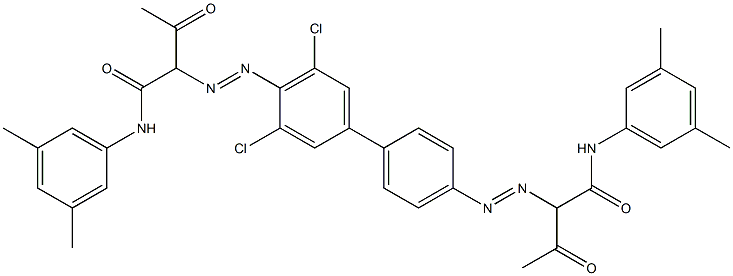 4,4'-Bis[[1-(3,5-dimethylphenylamino)-1,3-dioxobutan-2-yl]azo]-3,5-dichloro-1,1'-biphenyl Struktur