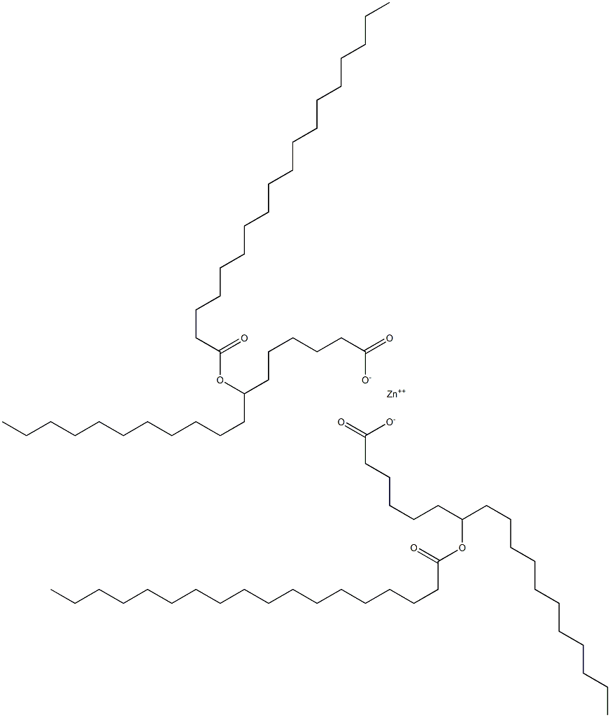 Bis(7-stearoyloxyoctadecanoic acid)zinc salt Struktur