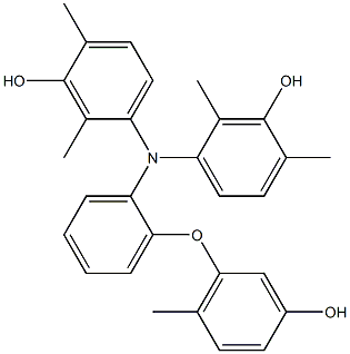 N,N-Bis(3-hydroxy-2,4-dimethylphenyl)-2-(3-hydroxy-6-methylphenoxy)benzenamine Struktur