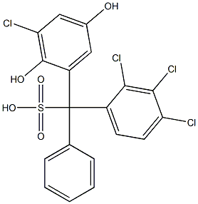 (3-Chloro-2,5-dihydroxyphenyl)(2,3,4-trichlorophenyl)phenylmethanesulfonic acid Struktur