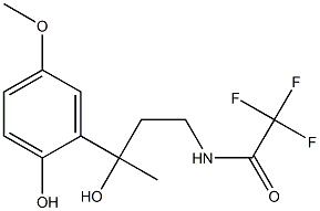 N-[3-Hydroxy-3-(2-hydroxy-5-methoxyphenyl)butyl]-2,2,2-trifluoroacetamide Struktur