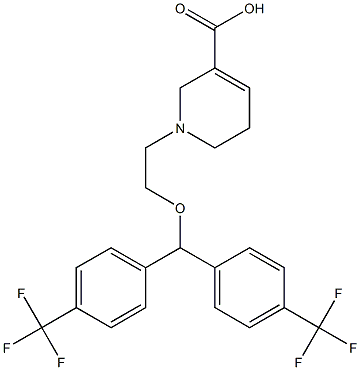 1-[2-[Bis[4-(trifluoromethyl)phenyl]methoxy]ethyl]-1,2,5,6-tetrahydro-3-pyridinecarboxylic acid Struktur