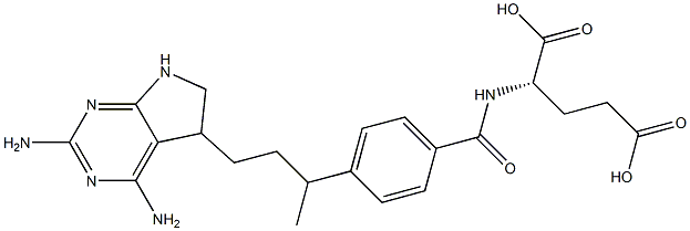 N-[4-[3-[(2,4-Diamino-5,6-dihydro-7H-pyrrolo[2,3-d]pyrimidin)-5-yl]-1-methylpropyl]benzoyl]-L-glutamic acid Struktur