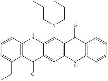 6-(Dipropylamino)-1-ethyl-5,12-dihydroquino[2,3-b]acridine-7,14-dione Struktur