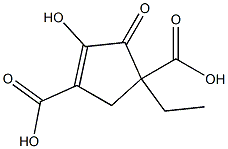 4-Hydroxy-1-ethyl-5-oxo-3-cyclopentene-1,3-dicarboxylic acid Struktur