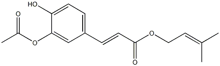 (E)-3-(3-Acetyloxy-4-hydroxyphenyl)propenoic acid 3-methyl-2-butenyl ester Struktur