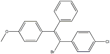 (Z)-1-Bromo-1-(p-chlorophenyl)-2-(p-methoxyphenyl)-2-phenylethene Struktur