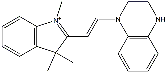 2-[2-[(3,4-Dihydroquinoxalin)-1(2H)-yl]vinyl]-1,3,3-trimethyl-3H-indolium Struktur