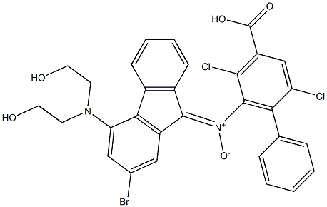 N-(2-Bromo-9H-fluoren-9-ylidene)-4-[bis(2-hydroxyethyl)amino]phenylamineN-oxide Struktur