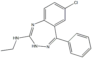 7-Chloro-5-phenyl-2-ethylamino-3H-1,3,4-benzotriazepine Struktur