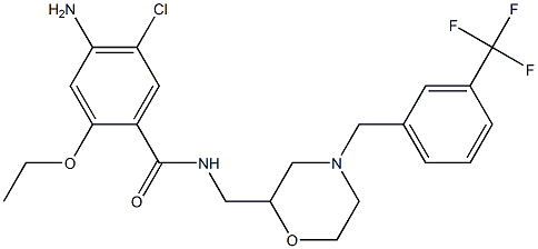 4-Amino-5-chloro-2-ethoxy-N-[[4-(3-trifluoromethylbenzyl)-2-morpholinyl]methyl]benzamide Struktur