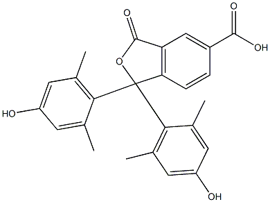 1,3-Dihydro-1,1-bis(4-hydroxy-2,6-dimethylphenyl)-3-oxoisobenzofuran-5-carboxylic acid Struktur