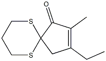 2-Methyl-3-ethyl-6,10-dithiaspiro[4.5]dec-2-en-1-one Struktur