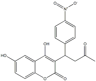 3-[3-Oxo-1-(4-nitrophenyl)butyl]-4,6-dihydroxy-2H-1-benzopyran-2-one Struktur