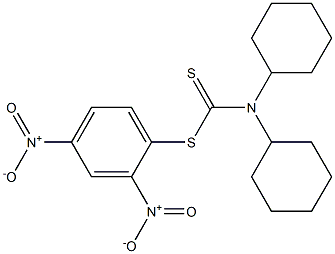 N,N-Dicyclohexyldithiocarbamic acid 2,4-dinitrophenyl ester Struktur