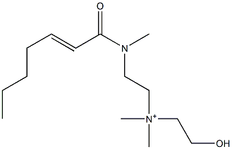 2-[N-(2-Heptenoyl)-N-methylamino]-N-(2-hydroxyethyl)-N,N-dimethylethanaminium Struktur